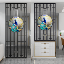Modern living room screen partition Nordic simple grille Entrance door blocking wall Wrought iron new Chinese titanium custom
