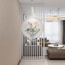 Nordic ins hipster solid wood screen partition living room entrance to the top round hollow seat screen rose flowers