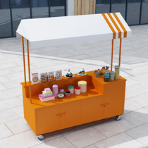 Night market mobile wrought iron flower outdoor stall car display table snack trolley car dining car stall stall