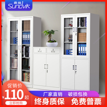 Steel filing cabinet iron Cabinet Office filing cabinet financial voucher data cabinet drawer with lock low cabinet locker