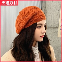 British retro beret children Spring and Autumn Winter knitted wool hat literary painter hat Korean version of Wild warm