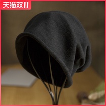 Hat Mens winter warm Mens bald head big head circumference cold hat Baotou pile hat autumn and winter knitted wool hat