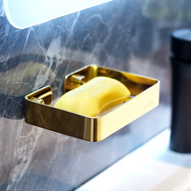 Light luxury stainless steel soap box toilet non-perforated water wall hanging home soap box creative storage rack