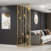 Nordic light luxury screen stainless steel partition iron living room dining room modern simple custom hollow art