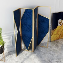 Modern art screen fabric technology partition living room simple hotel hotel metal simple folding mobile customization