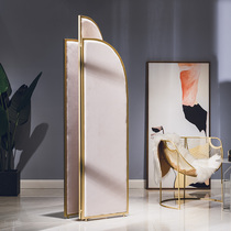 Screen partition light luxury fabric Nordic modern simple home door cover folding mobile double-sided folding screen