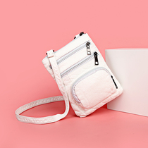 Large screen mobile phone bag womens bag Multi-layer zipper soft leather small backpack Shoulder crossbody bag outdoor leisure travel coin purse