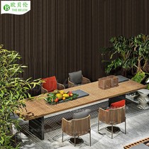 Outdoor Leisure Patio Table And Chairs Yard Open Air Garden Vines Chair Outdoor Embalming Wood Dining Chair Designer Balcony Table And Chairs