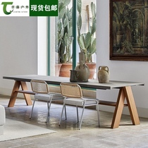 Outdoor table and chairs outdoor patio open waterproof sunscreen Anti-Corrosive Teak Table Designer Balcony Casual Rattan chair furniture