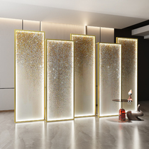 Nordic light luxury aluminum alloy screen partition living room hotel office block with lights into the home entrance simple household