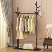 European style solid wood hanger bedroom coat rack floor living room Chinese American hanger household coat hanging bag shelf