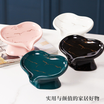Soap box soap box soap dish light luxury wind Nordic home bathroom creative ceramic drain rack high-end