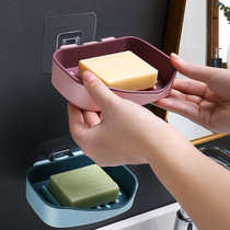 Soap box rack soap box Non-punch double suction cup wall-mounted Nordic large drain bathroom rack