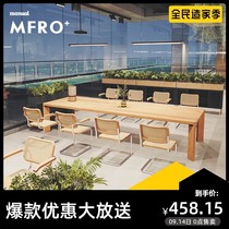 MF Solid Wood Strip Table Conference Table of Qi Wind Modern Folk Sleeping Large Plate Table Bench Table Table Combined Rattan chairs