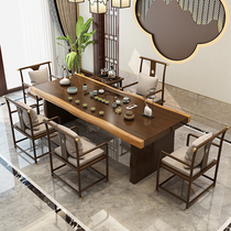 Tea table solid wood combination kung fu coffee table new Chinese Big Board integrated Zen tea table and chair office household set