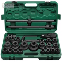 Delu Heavy 26-piece Set Socket Wrench Auto Repair Tool Thickened Medium Air Gun 21-65 Hexagonal Plum Blossom