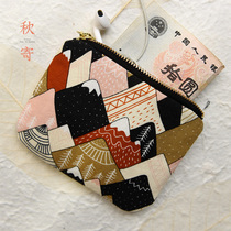 Cloth Art Zero Wallet Woman Small Mini Student Coin Bag Cute Zipper Key Bag Mouth Red Headphone Cashier Bag
