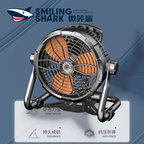 Outdoor electric fan Landing home platform fan car strong wind long endurance night market portable camping fan tent light