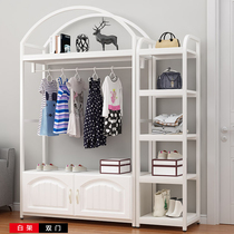 Bedroom simple hanger with cabinet Net red drying rack living room hanger floor clothes rack Nordic wardrobe