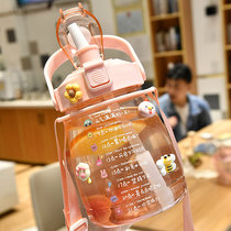Water Cup female summer large capacity with straw high color value Big Belly Red Cup portable Children Cute Sports kettle