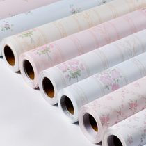 Pastoral small floral wallpaper self-adhesive bedroom warm pink waterproof scrub table cabinet stickers student dormitory wall wallpaper