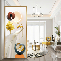 Modern art glass partition living room screen decorated into the door wall frosted light-light deer luxury custom iron art
