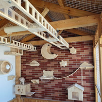 Cat Climbing Frame Wall Cat Sky Corridor Large Luxury Wall Space capsule Wooden Cat Rack does not occupy the ground height