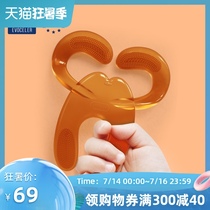 UK evoceler Baby teether molar stick toy silicone can be boiled to bite the baby soft anti-eating hand artifact