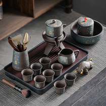 Purple Sand Perfumerutive Tea With Tea Tray Whole Set Home Office Light Luxury Upscale Stone Mill Small Cup Pot Brewing Tea