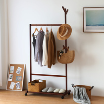 Clearance solid wood coat rack hangers floor bedroom Net Red simple clothes hanger clothes hanger corner rack