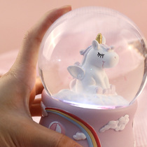 New voice-activated luminous little pegasus flamingo music box music box creative boutique birthday gift for male and female friends