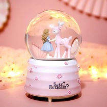 Christmas Dream Elk Crystal Ball snow music box Couple music box Girl birthday gift for girlfriend
