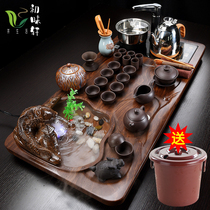 Complete set of Ru kiln purple sand ceramic kung fu tea set tea tray set automatic appliances Household Office Gift Tea Cup