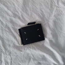 MARGIELLA STYLE CORNER MARK STITCHED LYCHEE Lychee Zip Wallet MAGIRA MM6 BANK CARD BAG ZERO WALLET