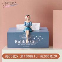 Modern light luxury Net red home dining table living room tissue box design sense storage decoration creative office drawing paper box