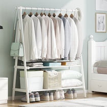 Folding coat rack floor hanging hanger simple modern indoor solid wood bedroom household clothes rack drying rack