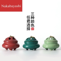 Creative sandalwood stove ceramic pan incense burner room retro handle aromatherapy antique incense burner incense box