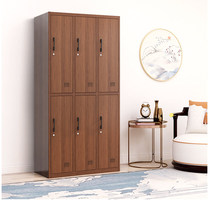 Iron locker staff Cabinet dormitory lockers gym six door locker wood grain steel wardrobe with lock