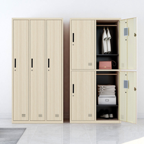 Staff locker room dormitory closet locker bathroom Tin Locker gym wood grain cabinet with lock