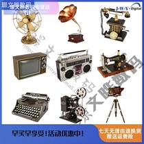 Retro nostalgic old-fashioned tin tape recorder radio TV studio shooting photography film and television photo props model ornaments wedding dress creative ornaments window decoration nostalgic wedding wedding gifts