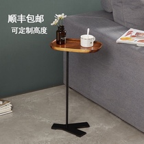 Living room sofa slit small side 20cm narrow corner table coffee table mini bedside table removable solid wood table minimalist