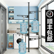  Stand tall clothes rack floor-to-ceiling indoor household thickened clothes window balcony retractable cooling and drying single rod type
