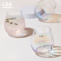 lsa cup colorful red wine glass pearl fairy cup girl high-value niche gift ins glass champagne glass