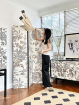 Ms Ronai COCO art lacquered wood French screen  Oriental dream”Antique cream black and white new Chinese style
