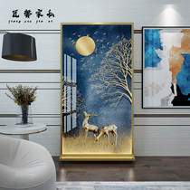 European-style light luxury metal luminous mobile screen partition living room entrance entrance entrance door decoration shade simple fashion