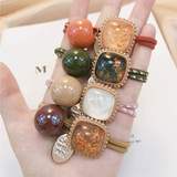 Square crystal rubber band d