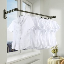 Balcony folding drying rack wall hanging indoor household invisible window telescopic clothes rod drying clothes cool quilt artifact