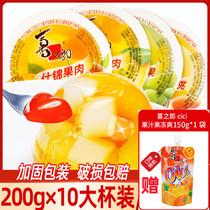 Xizhilang fruit jelly 200g*10 large cups assorted tangerine whole box frozen pudding Childrens snack gift pack