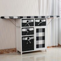 Desktop ironing board household folding high-grade solid wood ironing table large ironing rack storage cabinet pad ironing table