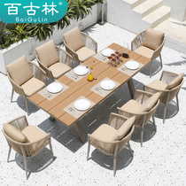 Outdoor Table And Chairs Nordic Patio Garden Yang Light House Villa Net Red Hotel Restaurant Real Estate Outside Swing Casual Rattan Chair